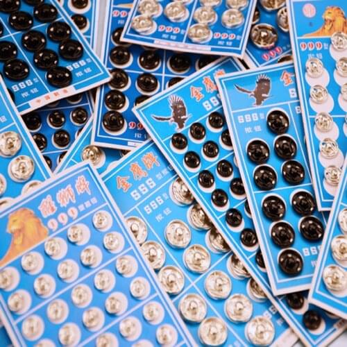 Various Sizes Snap Buttons Metal Fasteners Press Button Black Silver Iron Stud Plating Round Button Garment Sewing Accessories