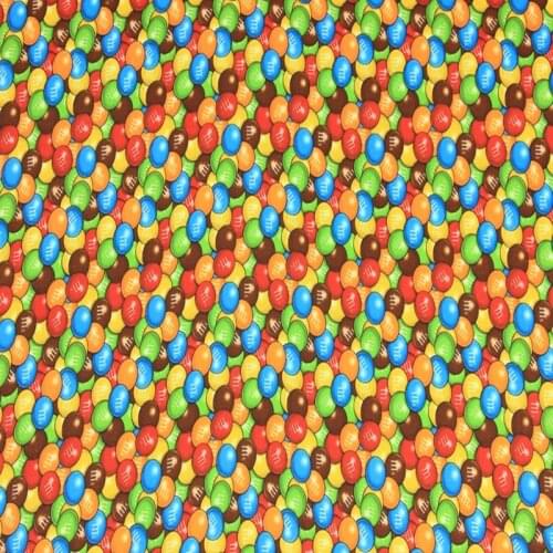 Cartoon M M Bean Print 100% Cotton Fabric for Girl Clothes Bedding Set Hometextile Cushion Cover Backpack DIY