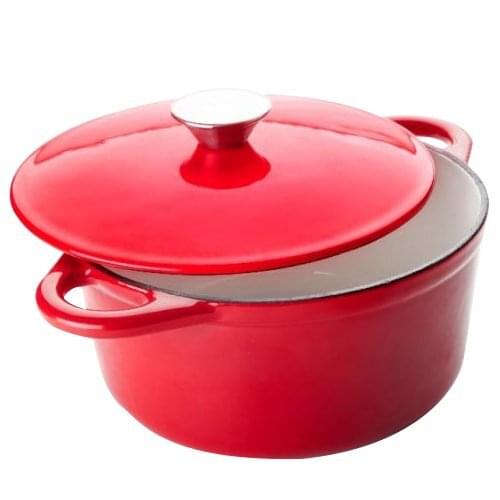 IBILI, 725924R, pot, COCOTTE, round, red, 24X11,50 CM-enamelled cast iron, Pan, holandes oven