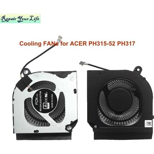 Computer CPU Cooler Cooling Fans for Acer Predator Helios 300 PH315-52 PH317-53 gaming Silent Fan laptop DC28000QEF0 DC 5V 4 PIN
