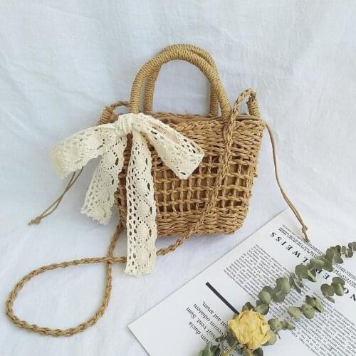 Summer Straw Handbag Women Rattan Woven Crossbody Bag Ribbon Beach Bags Travel Vacation Handmade Shoulder Bag Bohemia Tote Bolsa