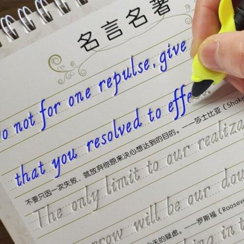 Ltalian English Copybook Student Adult Learn Caligraphy Book Children Exercises Reusable Handwriting Practice Books Libros