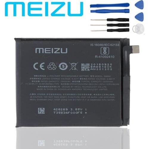 Meizu 100% Original 3000mAh BA881 Battery For Meizu 15 M881M/M881Q Phone Latest Production High Quality Battery+Tracking Number