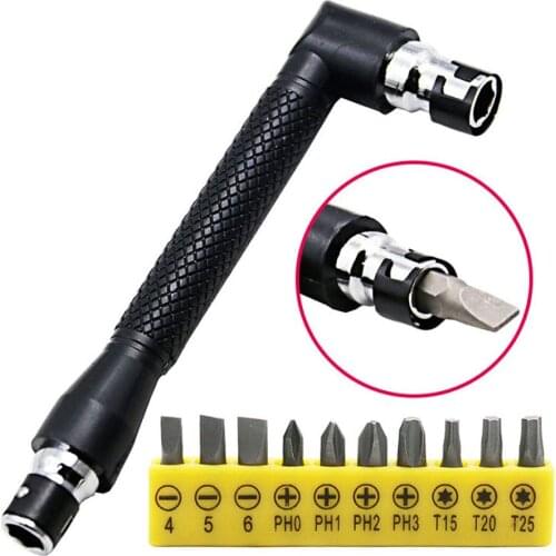 Dual Head L-shaped Mini Socket Wrench 1/4" 6.35mm Screwdriver Bits Key Utility Tool And Screwdriver Bit Drill Set