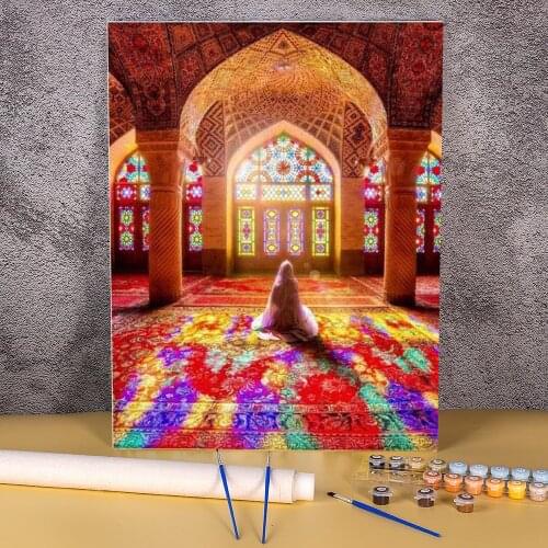 Region Islam Paint By Numbers Kit Acrylic Paints 50*70 Picture By Numbers Photo Loft Picture Crafts Adults Handiwork