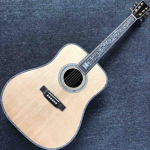 Custom Solid Spruce Top Roswood Back Side Fingerboard Life Tree Inlay Acoustic Electric Guitar