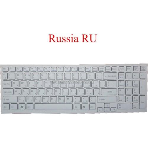 Laptop RU Keyboard For SONY For VAIO VPCEB VPC-EB Series Russia white with frame new