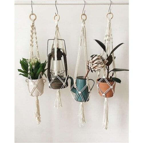 Newest Handmade Macrame Wall Hanging Unique Home Decor Flower Pot Christmas Kids Room Indian Ornament Best Gifts