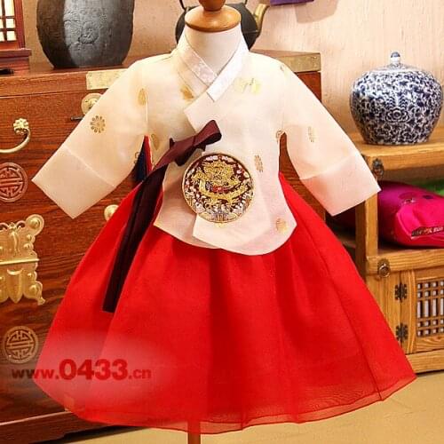 2020 NEW GirlsPremium Korean Tradtional Girl Hanbok Dress Kids Birthday Party Korean Dolbok Gift 85cm