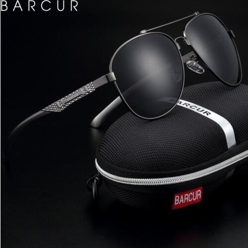 BARCUR Stainless Steel Ultralight Frame Sunglasses Polarized Men Sun Glasses Women Pilot Eyewear Driving Mirror Shades UV400