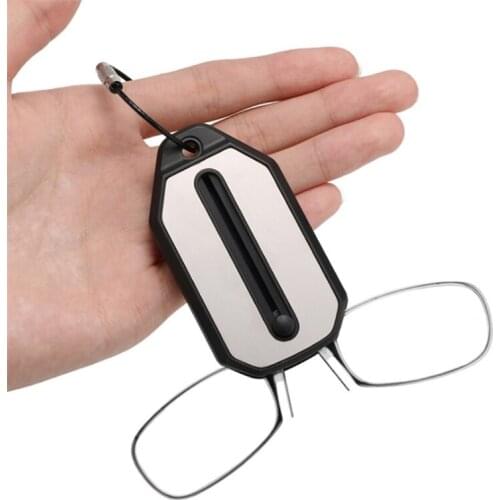 Mini Portable Keychain Reading Glasses Women Nose Clip On Thin Foldable Diopter Glasses Men Women Optics Eyeglasses GH1186