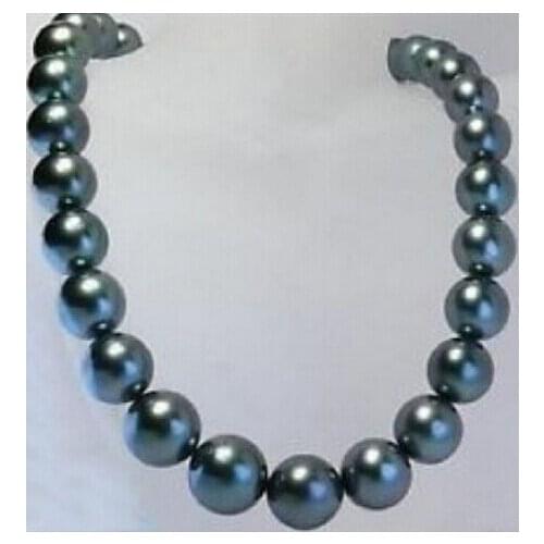 REAL NATURAL 18" AAA+ 11-12MM TAHTIAN BLACK PEARL NECKLACE