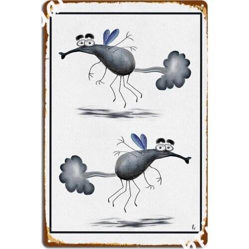 Farting Mosquito Poster Metal Plaque Party Wall Decor Wall Pub Custom Tin Sign Poster