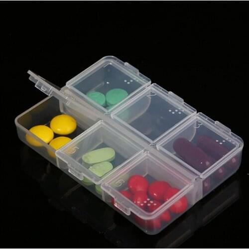 6 Cells Portable Pill Cases Travel Dispen Storage Container Drug Dispenser Packing Container Empty Pill Box Braille Weekly Box