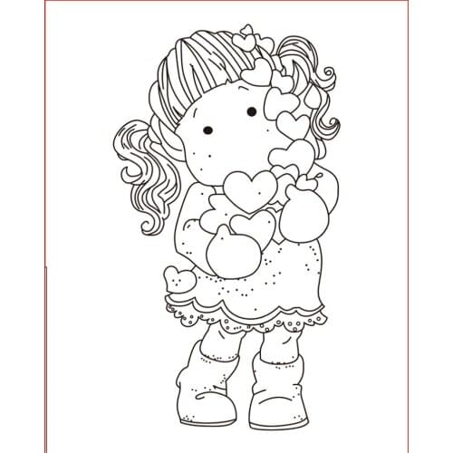 10x8 Girl takes a little love Transparent Clear Silicone Stamp Seal for DIY scrapbooking photo album Decorative clear stamp