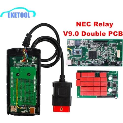 TCS PRO+ V9.0 Double PCB Green NEC Relays Bluetooth USB Works Cars/Trucks 2017/R3 2016/R1 Free Keygen OBD2 Diagnosic Multidiag