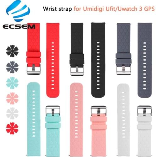 Silicone wrist band for Umidigi Uwatch 2S/3S Ufit watch accessories replacement soft adjustable strap for Umidigi Urun wristband