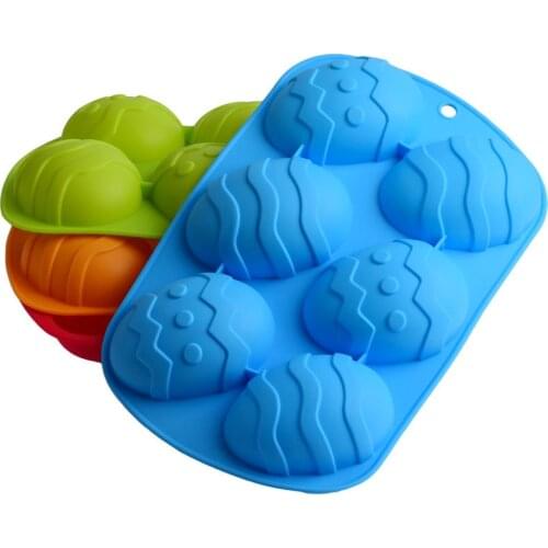 6Wholes Silicone Easter Eggs Dinosaur Eggs DIY Handmade Soap Mold Chocolate Mold Easter Home Decor