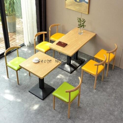 Nordic Simple Dining Chair Backrest Stool Fast Food Restaurant Snack Milk Tea Dining Restaurant Imitation Solid Wood Wrought Iro