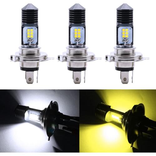H4 BA20D P15D LED Motorcycle Headlight Bulbs 6000k Hi/lo Beam 3030 12SMD Moto LED Scooter ATV Accessories Fog Lamp Yellow White