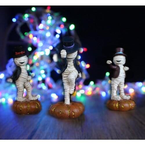 Dancing Doll Mummy Statue Mantel Desktop Pumpkin Living Room Figurines Sculpture Figures Halloween Holiday Centperieces Gift