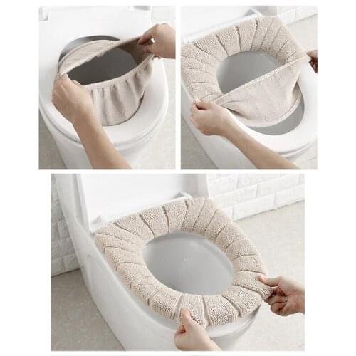 Comfortable Universal Overcoat Toilet Case Winter Thicken Knitted Yarn Wool Toilet Seat Cover Case Bathroom Supplies Accessories