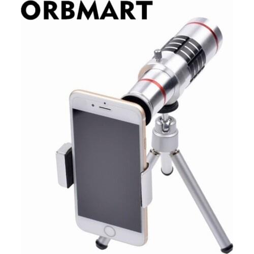 ORBMART Universal Clip Holder 18X Zoom Camera Phone Lens lentes Optical Telescope Telephoto With Tripod For iPhone 7 7 8 Plus