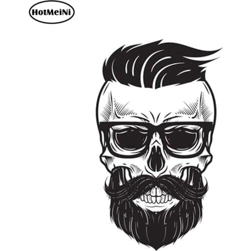 HotMeiNi 13cm x 8.3cm Skull Helmet Vinyl Stickers Cool Auto Moto Bike Car Van Truck Tuning Decal 3D Sticker Styling