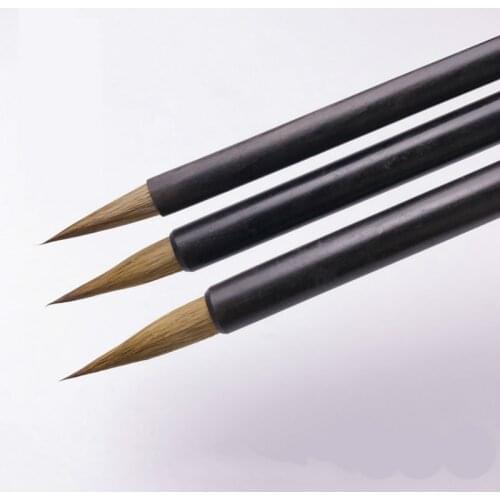 Wolf Hair Brush Pen Set Caligrafia Ebony Penholder Calligraphy Brush Pen Chinese Huzhou Weasel Hair Brushes Tinta China