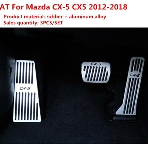 High quality Aluminum alloy Car Accelerator Gas Pedals Brake Pedal Cover AT For Mazda CX-5 CX5 2012-2018 Car-Styling 3PCS