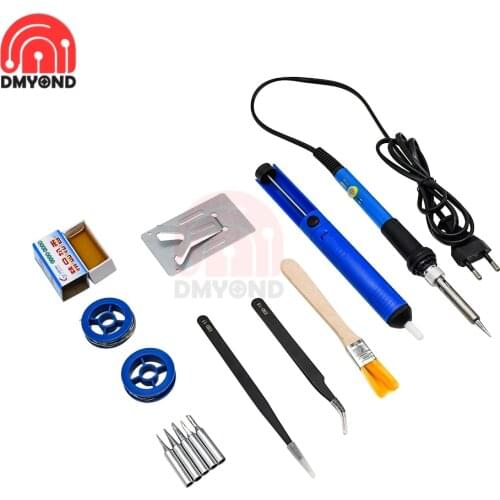 High Quality EU 220V 60W Adjustable Electric Soldering Iron Kit Set Switch Temperature Measuring Gun Welding Tool Heater Rework