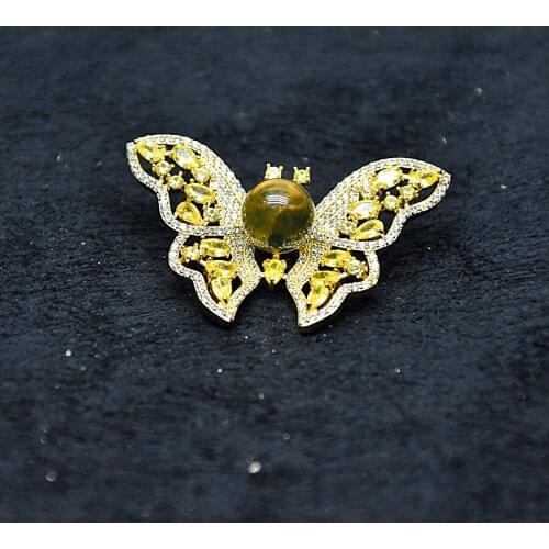 Natural Material 32*52mm butterfly shape ladies jewelry Free Shipping