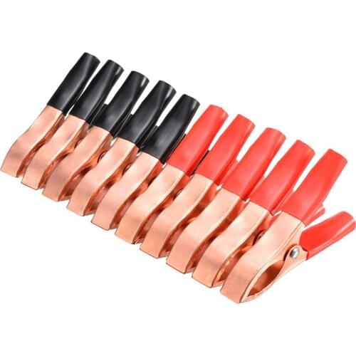 10pcs 30A Red Black Car Alligator Clips Large Clamping Force Auto Battery Clip Connector Plug Power Cables Charger Clamp Tool