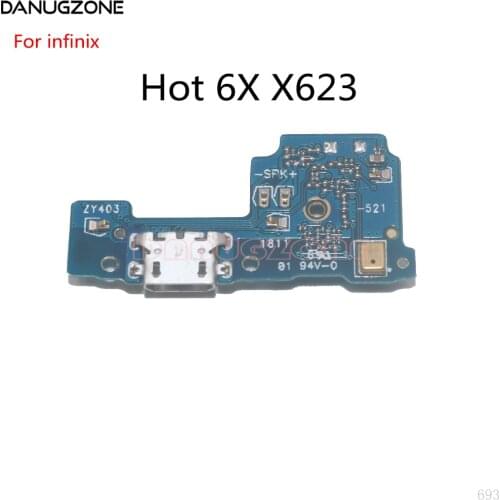 10PCS/Lot For infinix Hot 6X X623 USB Charging Port Dock Plug Socket Jack Connector Charge Board Flex Cable