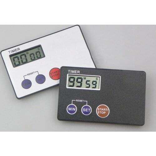 100 PCS Pocket Credit Card Size Kitchen Timer Digital Countdown Cooking Timer Count Down Alarm Clock Kitchen Tools