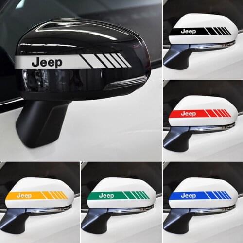 2PCS Car Sticker Rearview Mirror Side Stripe DIY Decal Exterior Accessories For JEEP Grand Cherokee Commander Car Accessories