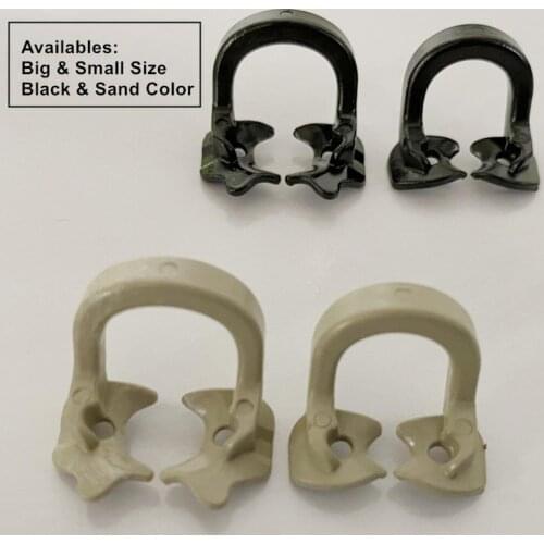 4Pis/lot Rubber Dam Clamps Clip Dental Barrier Clips Soft Resin Material Molar Premolar Teeth Black+Sand