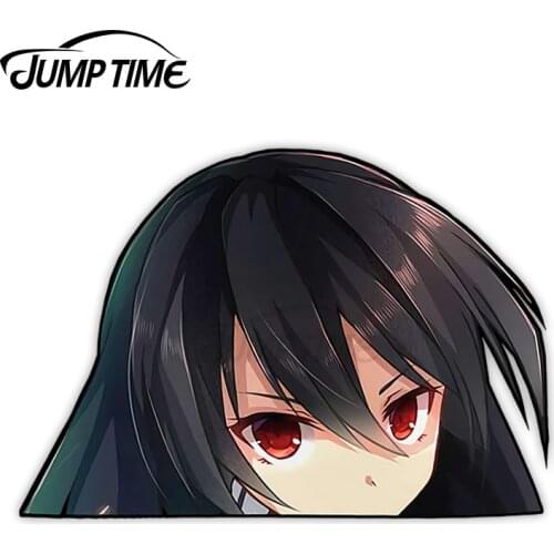 JumpTime 13 x 8 cm Cartoon Akame Ga Kill Peeker Car Sticker DIY Vinyl Occlusion Scratch Waterproof Bumper Motorcycle Decal Gift