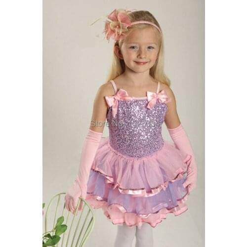 Sequin Bow Camisole Ballet Tutu Dress Children Adult Dance Costume C30
