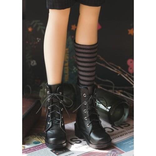 BJD doll shoes suitable for 1 / 3 SD13 size black high top boots lace up Martin boot doll accessories