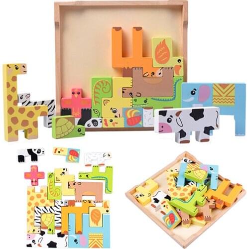 ChildrenS Puzzle Fun Animal Box 3D Puzzle Toy Russian Creative Animal Box Wooden Thickening DIY Puzzle Toy Gift For Children
