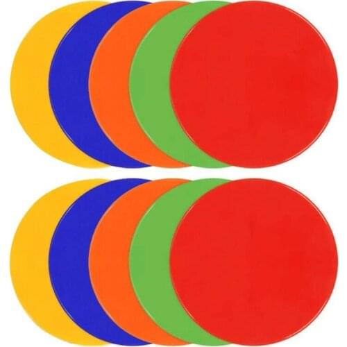 ELOS-10 Pcs 9 Inch Non Slip Rubber Floor Dots Agility Markers Flat Cones for Soccer Football Sports Speed Agility Training
