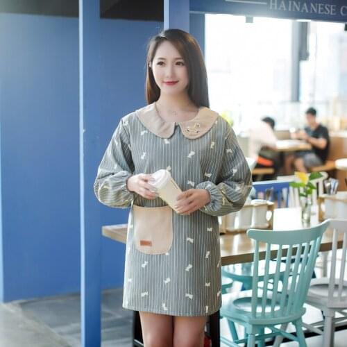 Adult apron double-layer apron Japanese style waterproof and oil-proof cooking gown, kitchen, home and household fashion