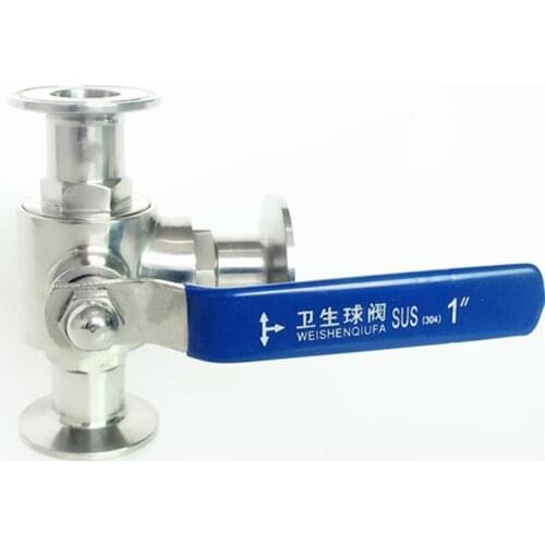 Fit 19mm 3/4" Pipe OD x 1.5" Tri Clamp Sanitary T-Port Ball Valve SUS 316L Stainless Beer Brewing Home Factory