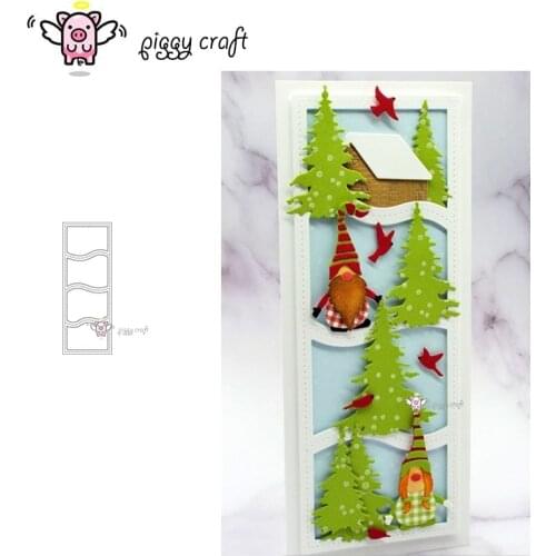 Piggy Craft metal cutting dies cut die mold Wave photo frame Scrapbook paper craft knife mould blade punch stencils dies
