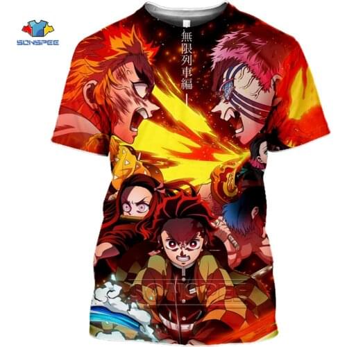 SONSPEE Sumer T Shirt Men / Women Anime Demon Slayer: Kimetsu No Yaiba 3D Printed T Shirts Harajuku Style T Shirt Streetwear Top