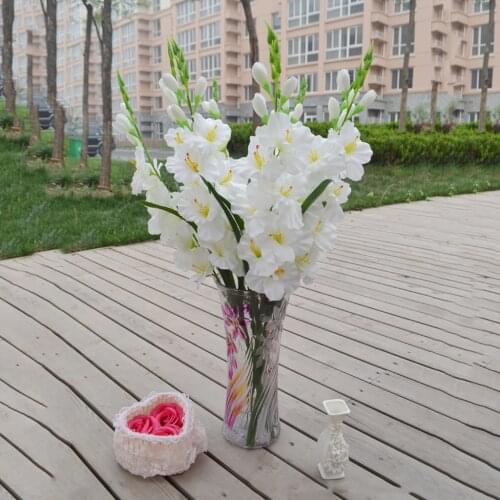 Artificial Gladiolus Flowers Simulation Bouquets for Wedding Party Favor Home Table Garden Decor DIY Crafts Supplies