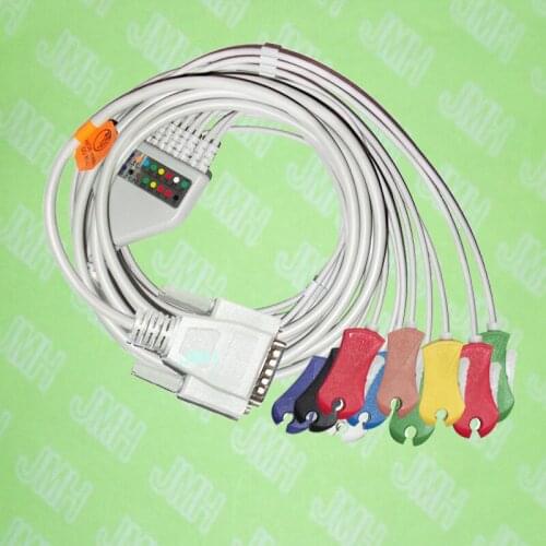 Use for 15 pin Nihon Kohden,Fukuda Cardisuny EKG Machine the ECG One-piece 10 leads cable and Clip leadwires,IEC or AHA