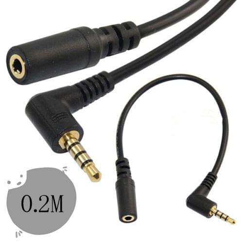 90 degree elbow Quadrupole 3.5mm male to female 3.5mm headphone extension audio cable 3.5mm audio extension cable