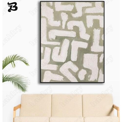 Canvas Painting Wall Art New Design Modern Abstract Green Fresh Oil Painting Nordic Style Wall Pictures Minimalism Wall Decor